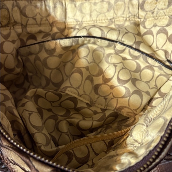 Coach Brown and Tan Signature Tote - Picture 5 of 10